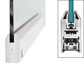 CRL Aluminum 9-1/2" Door Rail Tapered Style for 1/2" Glass with Lock