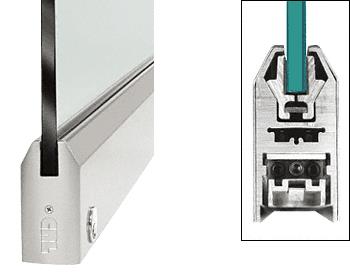 CRL Brushed Stainless 4" Tapered Style Door Rail with Lock for 3/8" Glass - Custom Length