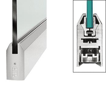 CRL Brushed Stainless 4" Custom Length Tapered Style Door Rail without Lock for 3/4" Glass