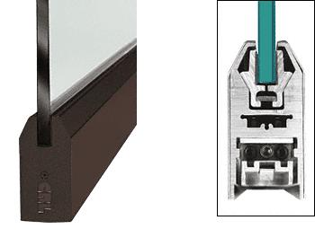 CRL Duranodic Bronze 4" Custom Length Tapered Style Door Rail without Lock for 3/4" Glass