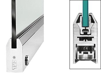 CRL Polished Stainless 4" Tapered Style Door Rail with Lock for 3/8" Glass - Custom Length