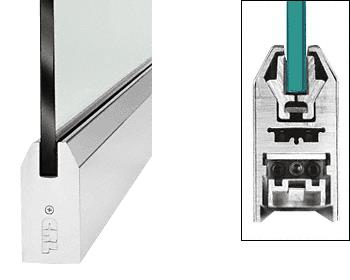 CRL Polished Stainless 4" Custom Length Tapered Style Door Rail without Lock for 3/4" Glass
