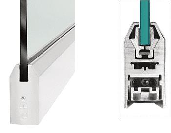 CRL Satin Anodized 4" Custom Length Tapered Style Door Rail without Lock for 3/4" Glass