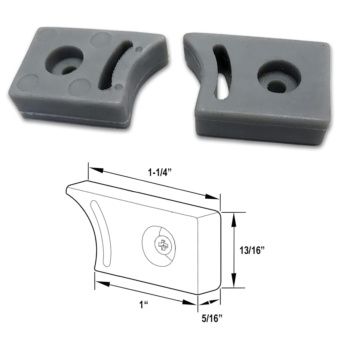 Gordon Glass&#174; Top or Bottom Guide Rail Bumper Stopper for Frameless Glass Sliding Shower Doors
