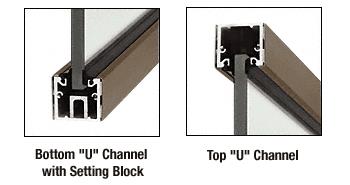 CRL Custom Length Oil Rubbed Bronze "U" Channel with Roll-In Top Load Gasket