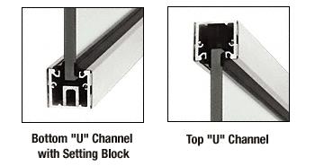 CRL Custom Length Satin Anodized "U" Channel with Roll-In Top Load Gasket