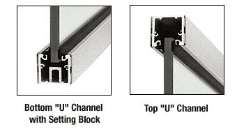 CRL Custom Length Polished Stainless Steel "U" Channel with Roll-In Top Load Gasket
