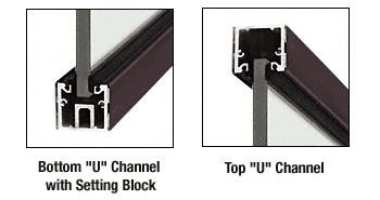 CRL Custom Length Duranodic Bronze "U" Channel with Roll-In Top Load Gasket