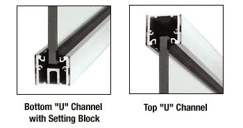 CRL Custom Length Polished Stainless Steel "U" Channel with Roll-In Top Load Gasket