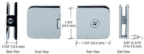 CRL Brushed Nickel Junior Traditional Style Fixed Panel U-Clamp