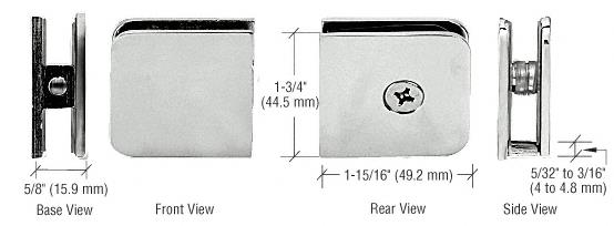 CRL Polished Nickel Oversized Fixed Panel U-Clamp