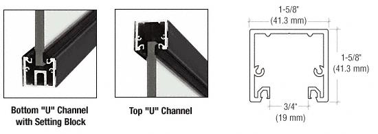 CRL 120" Black "U" Channel with Roll-In Top Load Gasket - 10 Ft Long