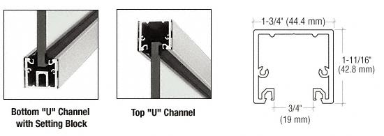 CRL 120" Brushed Stainless "U" Channel with Roll-In Top Load Gasket - 10 Ft Long