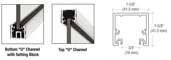 CRL 240" Satin Anodized "U" Channel with Roll-In Top Load Gasket