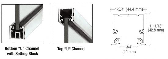 CRL 120" Polished Stainless "U" Channel with Roll-In Top Load Gasket - 10 Ft Long