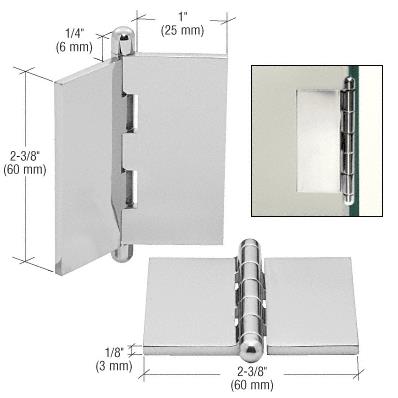 CRL Chrome Large Flat Glass-to-Glass Hinge