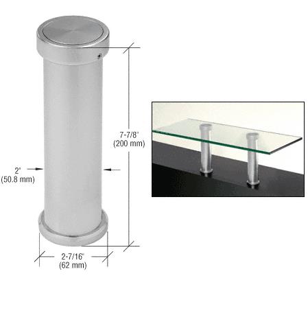 CRL Satin Chrome 7-7/8" UV Bonded Vertical Countertop Support