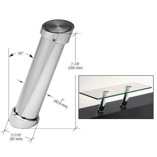 CRL Chrome 7-7/8" UV Bonded Angled Countertop Support