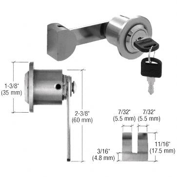 CRL Brushed Stainless UV Bond Lock For Single Inset/Overlay Glass Doors