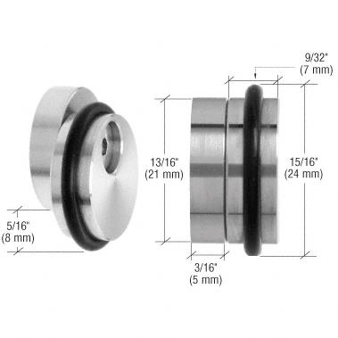 CRL Brushed Stainless Eccentric U.V. Bonded Glass Shelf Support