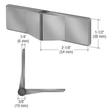 CRL Brushed Stainless UV Bonded Glass-to-Glass Hinge