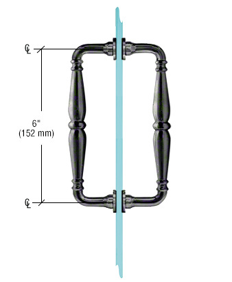 CRL Matte Black 8" Victorian Style Back-to-Back Pull Handle