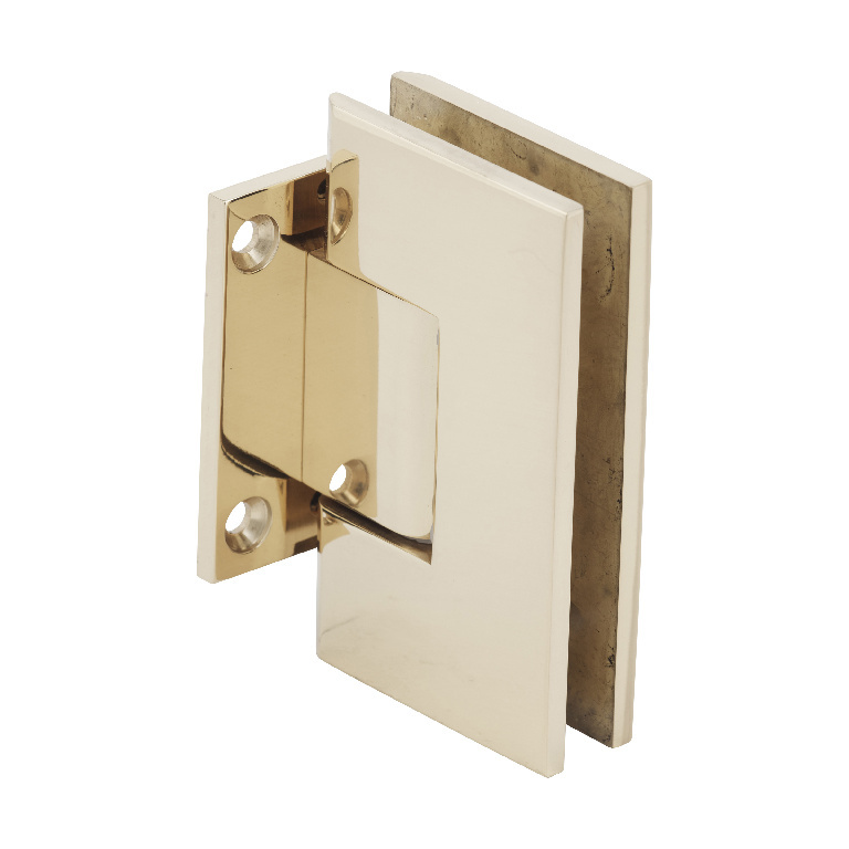 CRL Vienna 074 Series Polished Brass Short Back Plate Wall Mount Shower Door Hinge