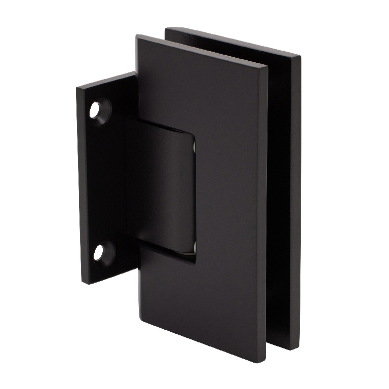 CRL Vienna 074 Series Matte Black Short Back Plate Wall Mount Shower Door Hinge
