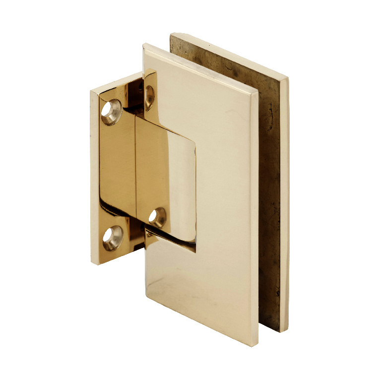 CRL Vienna 074 Series Unlacquered Brass Short Back Plate Wall Mount Shower Door Hinge