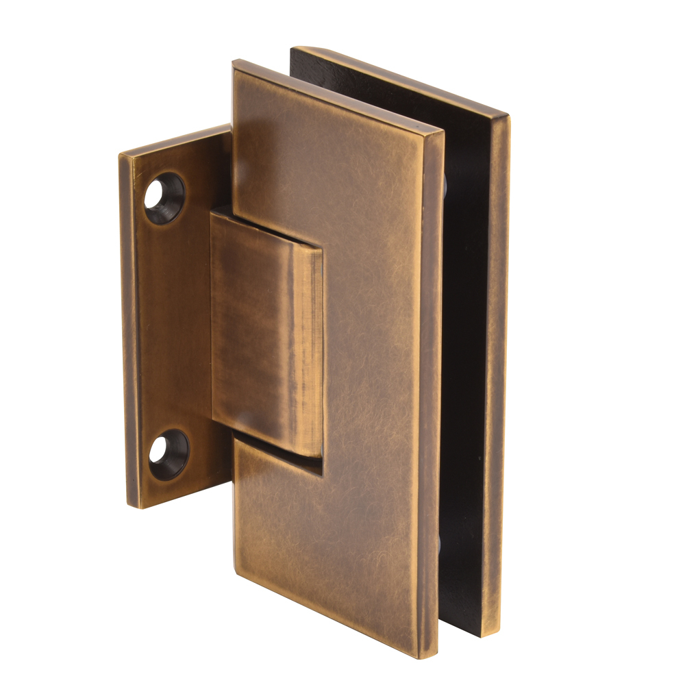 CRL Vienna 074 Series Vintage Brass Short Back Plate Wall Mount Shower Door Hinge