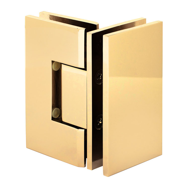 CRL Vienna 092 Series Polished Brass 90&#176; Glass-to-Glass Hinge