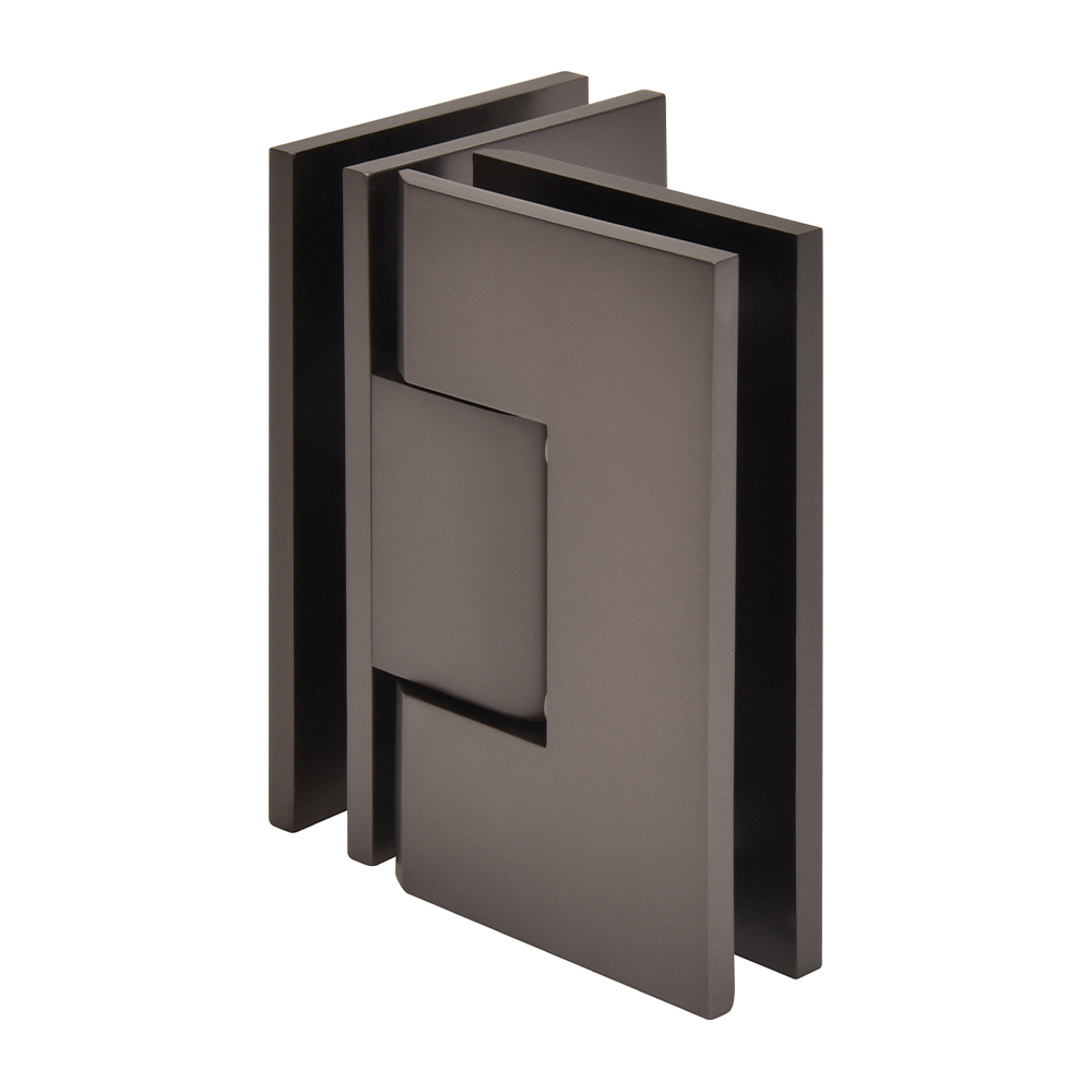 CRL Vienna 092 Series Matte Gun Metal 90&#176; Glass-to-Glass Hinge