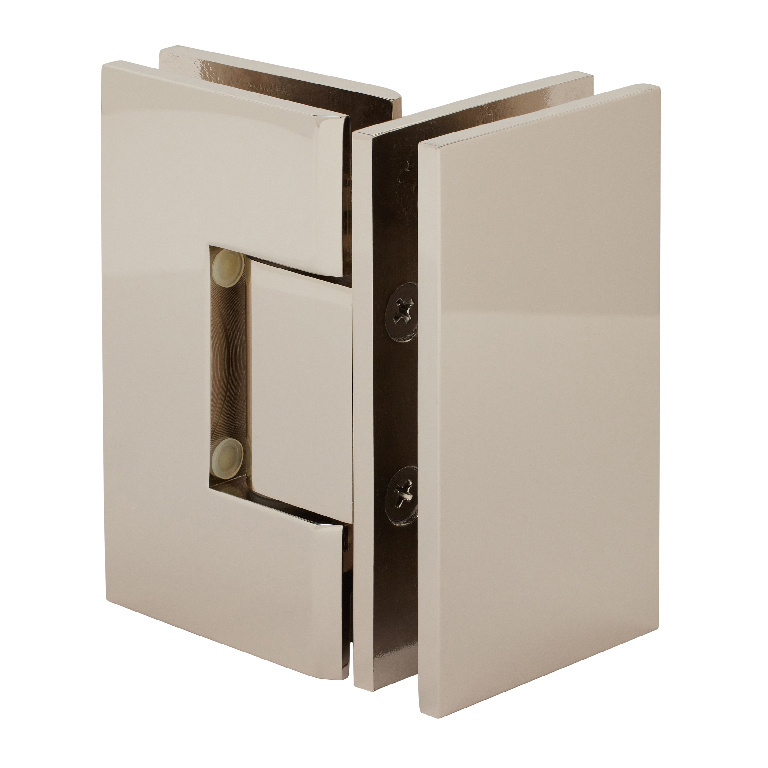 CRL Vienna 092 Series Polished Nickel 90&#176; Glass-to-Glass Hinge