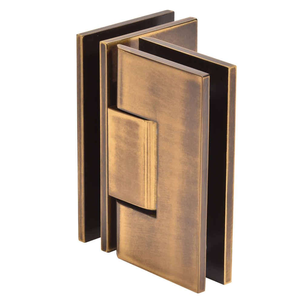 CRL Vienna 092 Series Vintage Brass 90&#176; Glass-to-Glass Hinge
