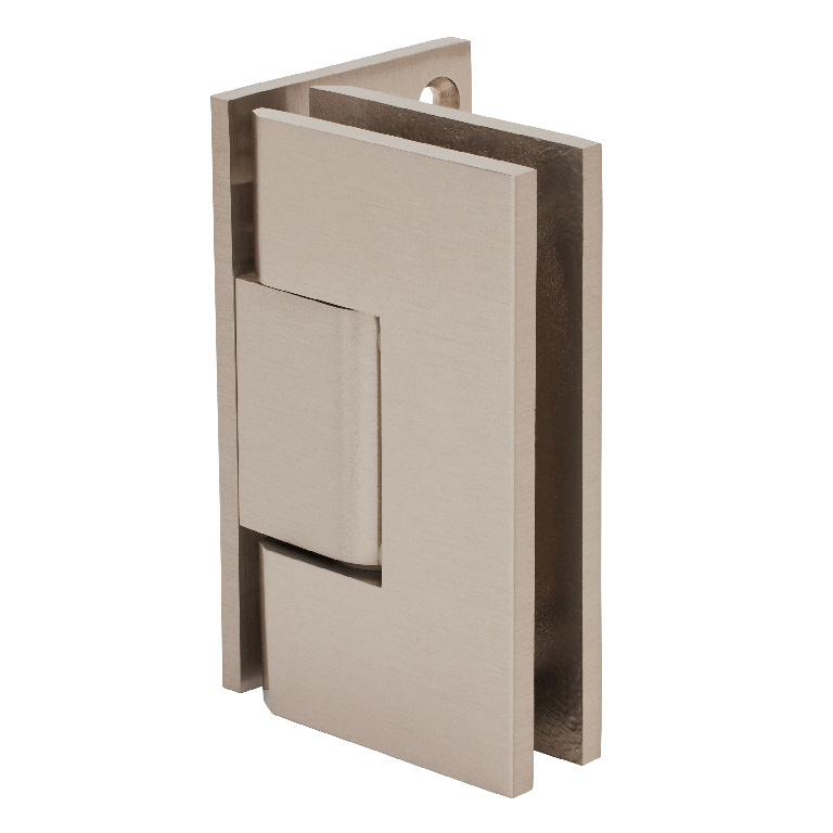 CRL Brushed Nickel Vienna 044 Series 5º Pre-Set Wall Mount Offset Back Plate Hinge
