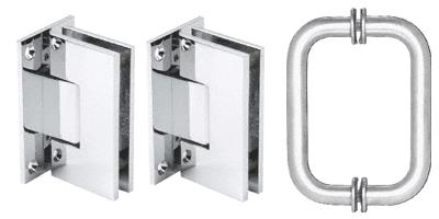 CRL Polished Chrome Vienna Shower Pull and Hinge Set