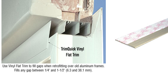 CRL Almond TrimQuick 2-1/4" Flat Vinyl Trim - 12 ft Long