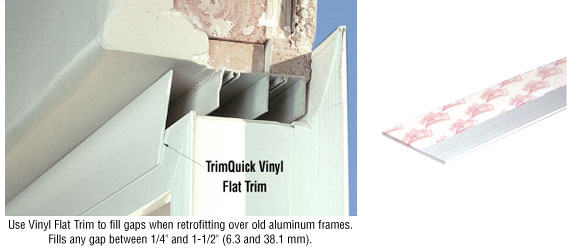 CRL White TrimQuick 2-1/4" Flat Vinyl Trim - 12 ft Long