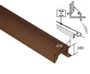 Bronze Snap-In Vinyl Glazing Bead 72 in long - 20 Pack
