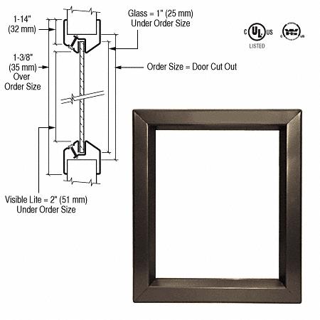 CRL 24" x 32" Door Vision Lite, Bronze Powder Coat Finish