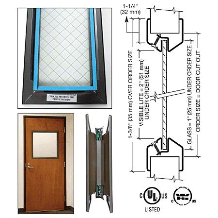 CRL 6" x 27" Door Vision Lite with Wire Glass, Bronze Powder Coat Finish