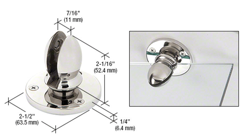 CRL Polished Stainless Vertical Clamp for 3/8" Panels