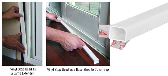 CRL White TrimQuick 1/2" x 3/4" Vinyl Stop  - 12 ft Long