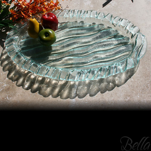 Venetian Cast Glass Oval Platter - Deep Safari Series - Small