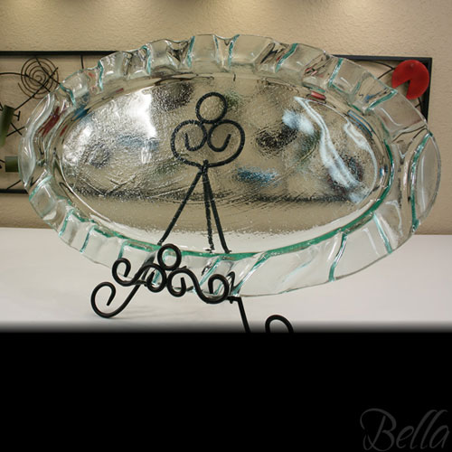 Venetian Cast Glass Oval Platter - Deep Safari Edge Series - Small