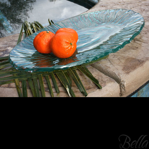 Venetian Cast Glass Oval Platter - Starburst Series - Small