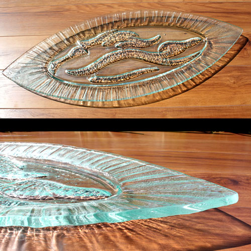 Venetian Cast Glass Oval Platter - Oval Flame Series
