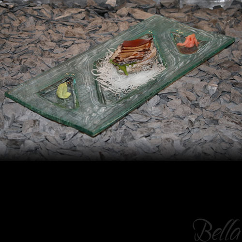 Venetian Cast Glass Sushi Platter - Triangle Ends Series