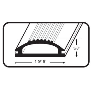 6 Pack; Vinyl Replacement Insert for Adjustable Height Aluminum Thresholds with Vinyl Seals - 6 Pack