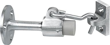 CRL Satin Aluminum Finish Wall Mounted Heavy Duty Door Stop with Hook and Holder